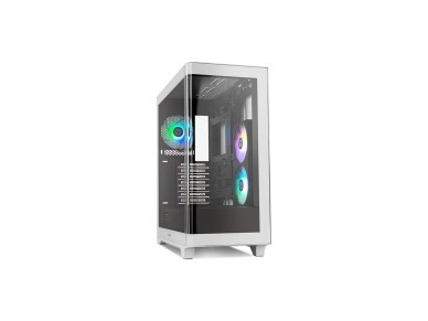 Gabinete Nox Hummer ETHER Mid-Tower para jogos / Branco e Preto