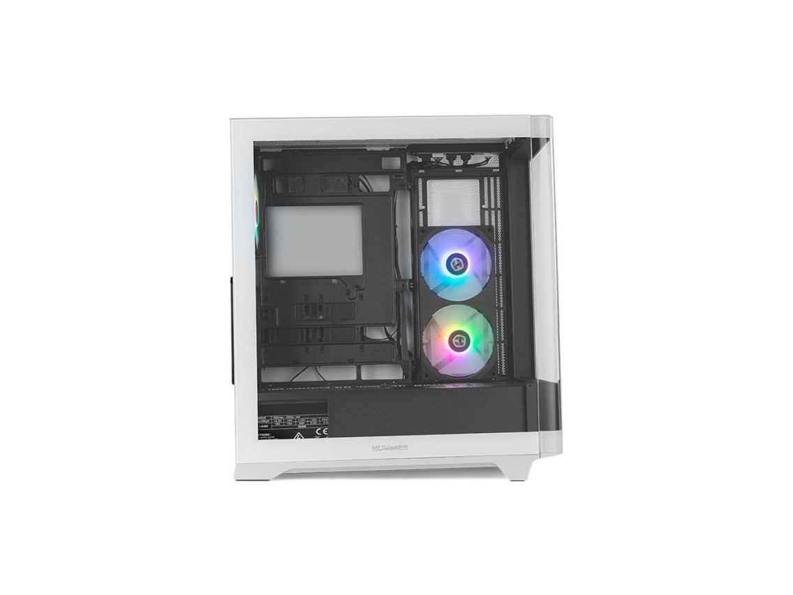 Gabinete Nox Hummer ETHER Mid-Tower para jogos / Branco e Preto