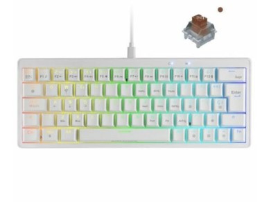 Teclado Gaming Mec�nico Mars Gaming MKMINIPRO/ Switch Amarillo/ Blanco