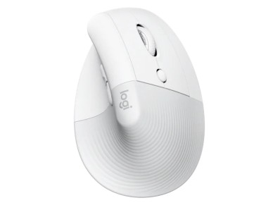 Mouse raton vertical logitech lift 6 botones 4000 dpi wireless inalambrico blanco crudo