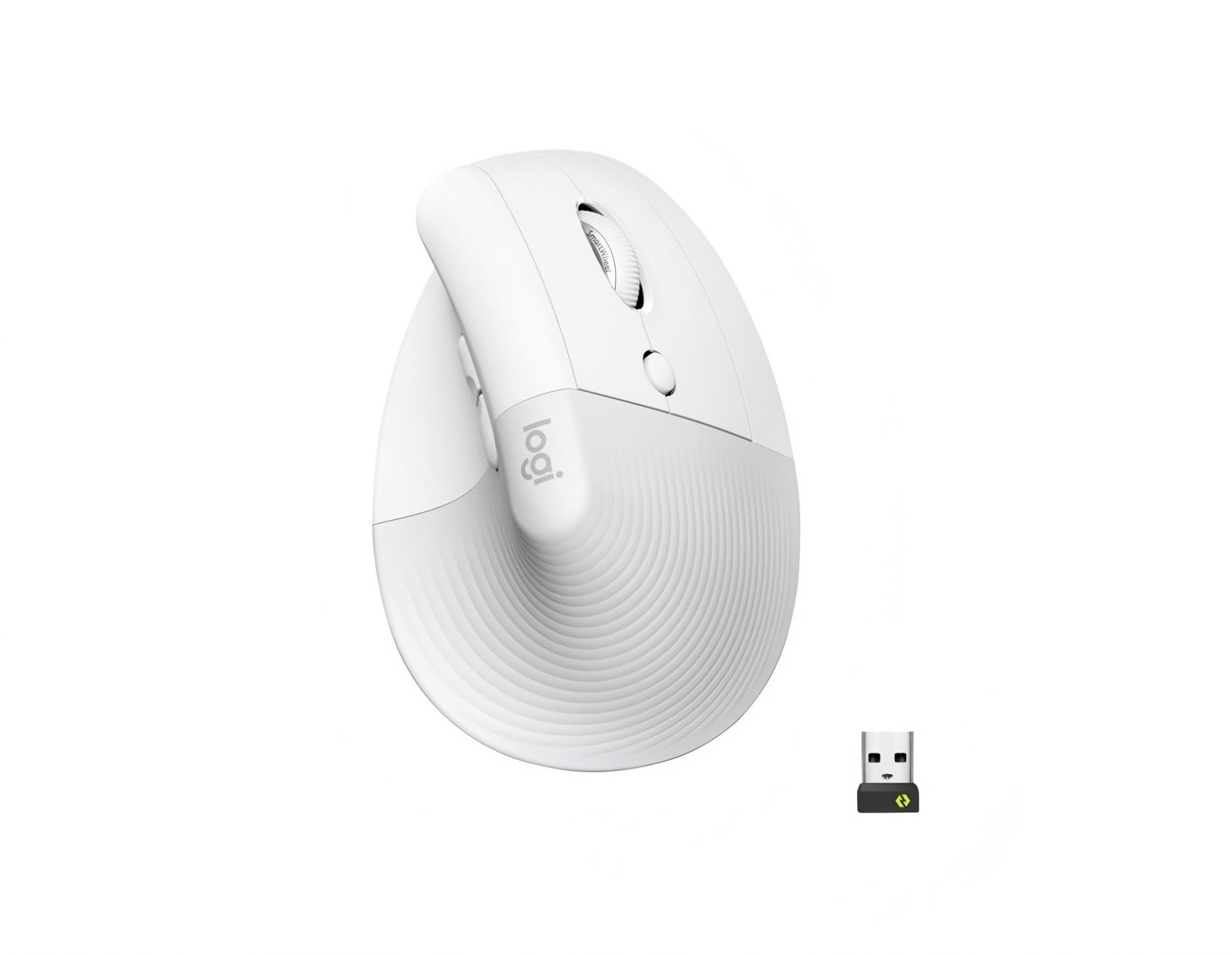 Mouse raton vertical logitech lift for business 6 botones 4000 dpi wireless inalambrico blanco hueso