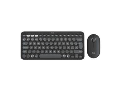 Teclado + mouse logitech pebble 2 combo inalambrico negro