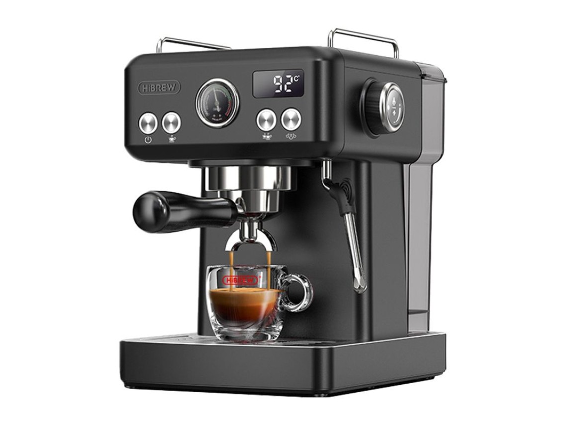 Cafetera espresso de pistón HiBREW H10A con control de temperatura (negra)