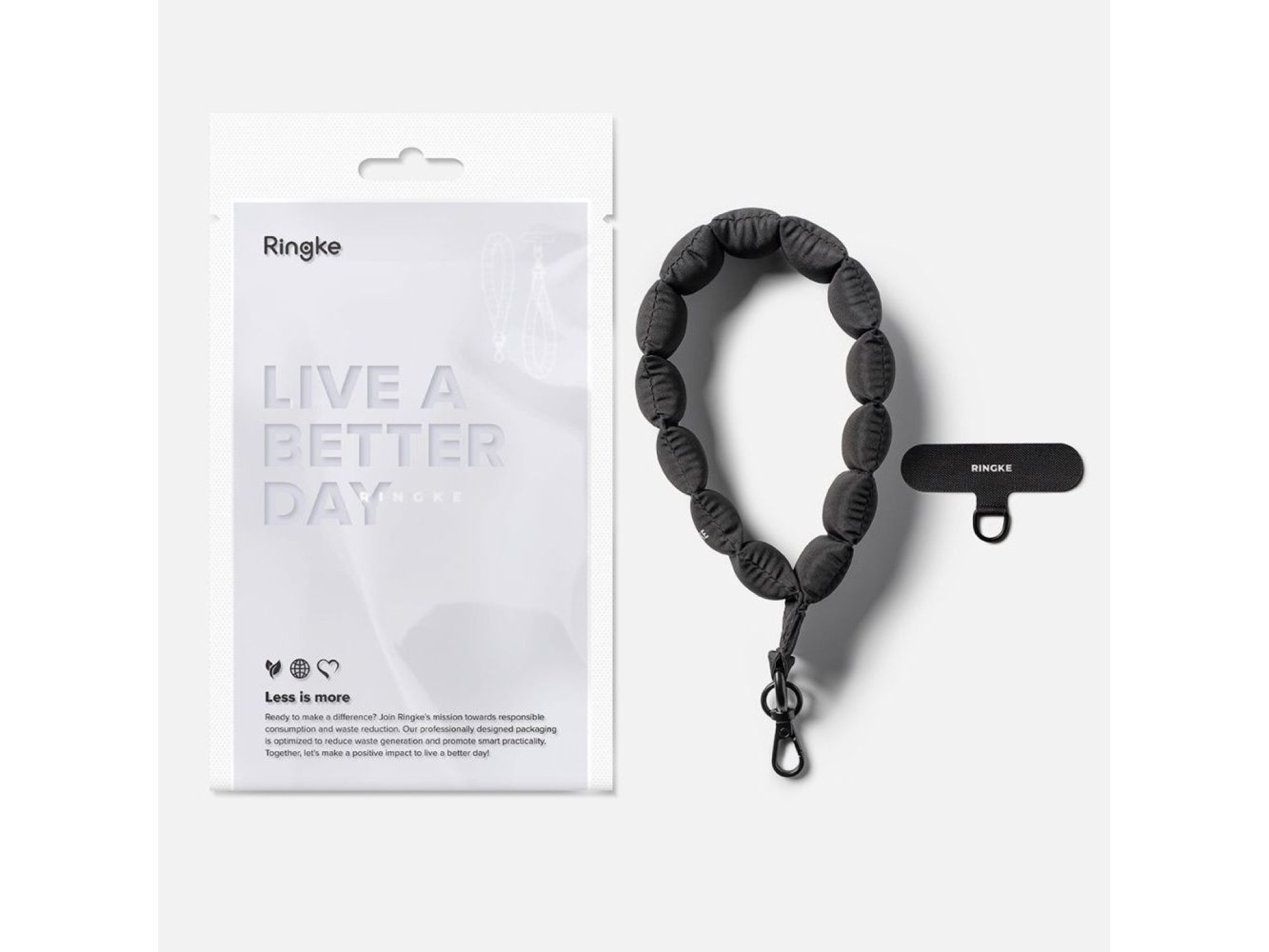 Correa para teléfono Ringke Holder & Puffer - Negro