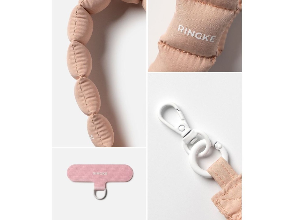 Ringke Holder & Puffer Hand Strap Phone Lanyard - Pink