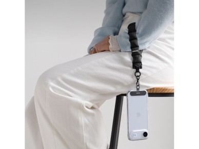 Ringke Holder & Puffer Hand Strap Phone Lanyard - Black