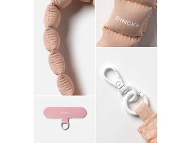 Ringke Holder & Puffer Hand Strap Phone Lanyard - Pink