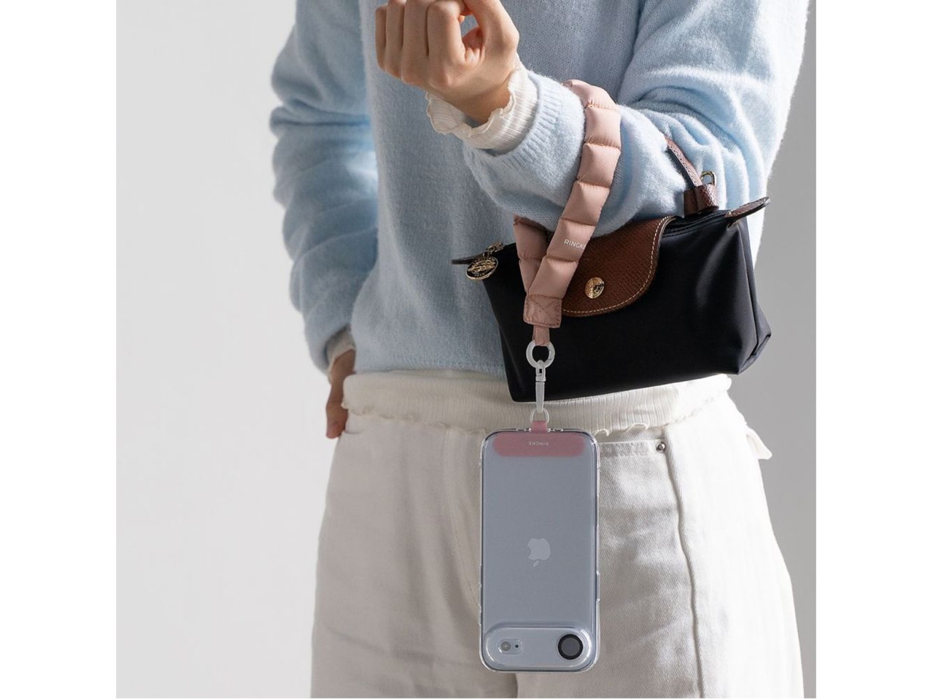 Ringke Holder & Puffer Hand Strap Phone Lanyard - Pink