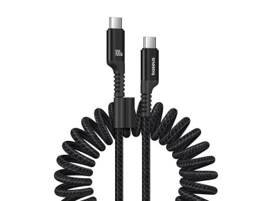 Cable de datos de carga r�pida Baseus Fish-Eye (USB-C a USB-C, 100 W, 1 m), color negro
