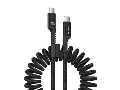 Cable de datos de carga r�pida Baseus Fish-Eye (USB-C a USB-C, 100 W, 1 m), color negro