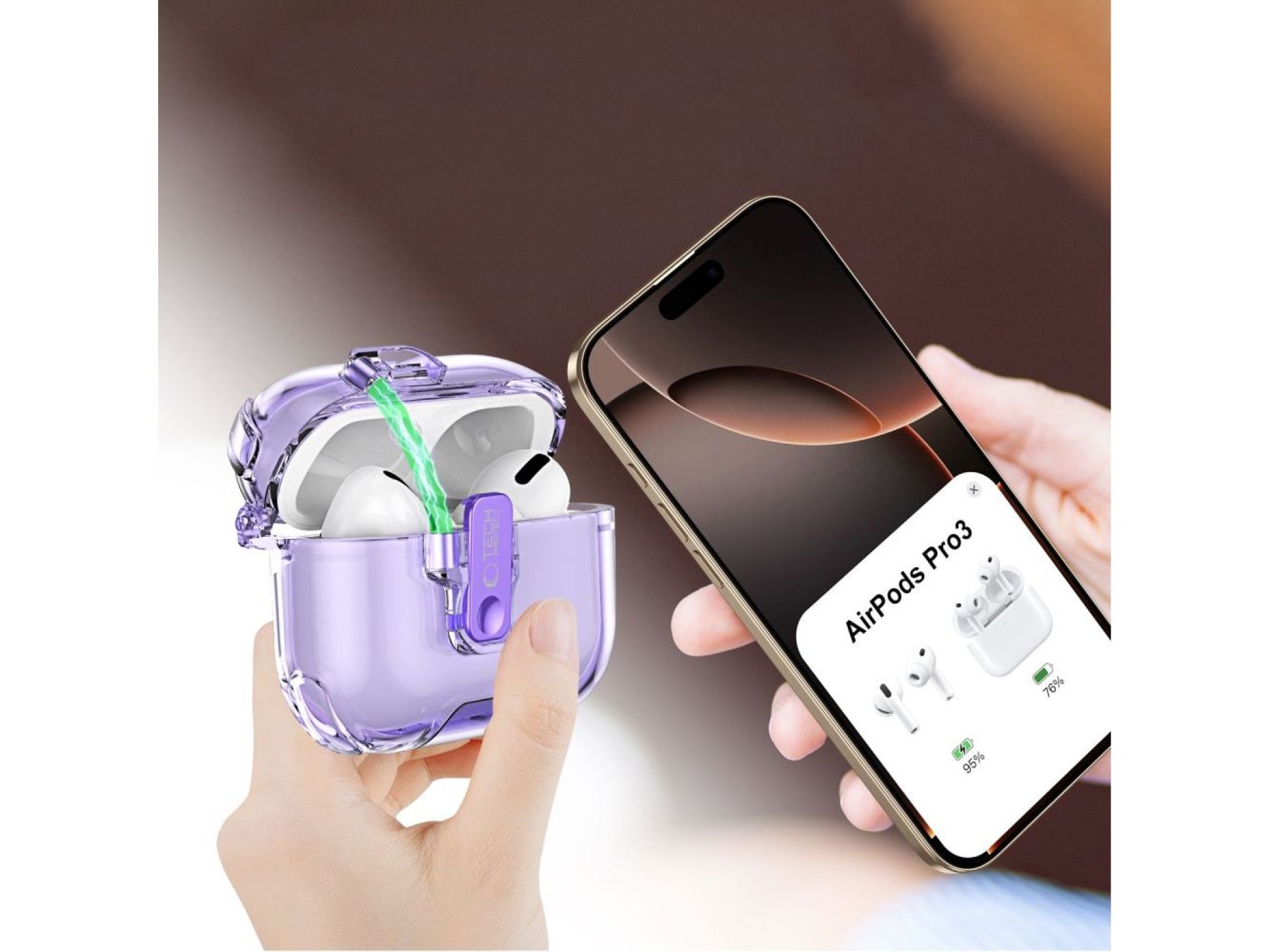 Capa Tech-Protect Bounce Pro para AirPods Pro 3 - Roxa