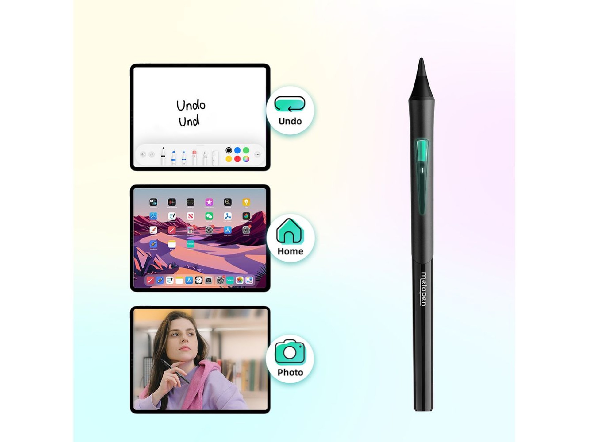 Caneta stylus Metapen Pencil D1 para iPad - preta