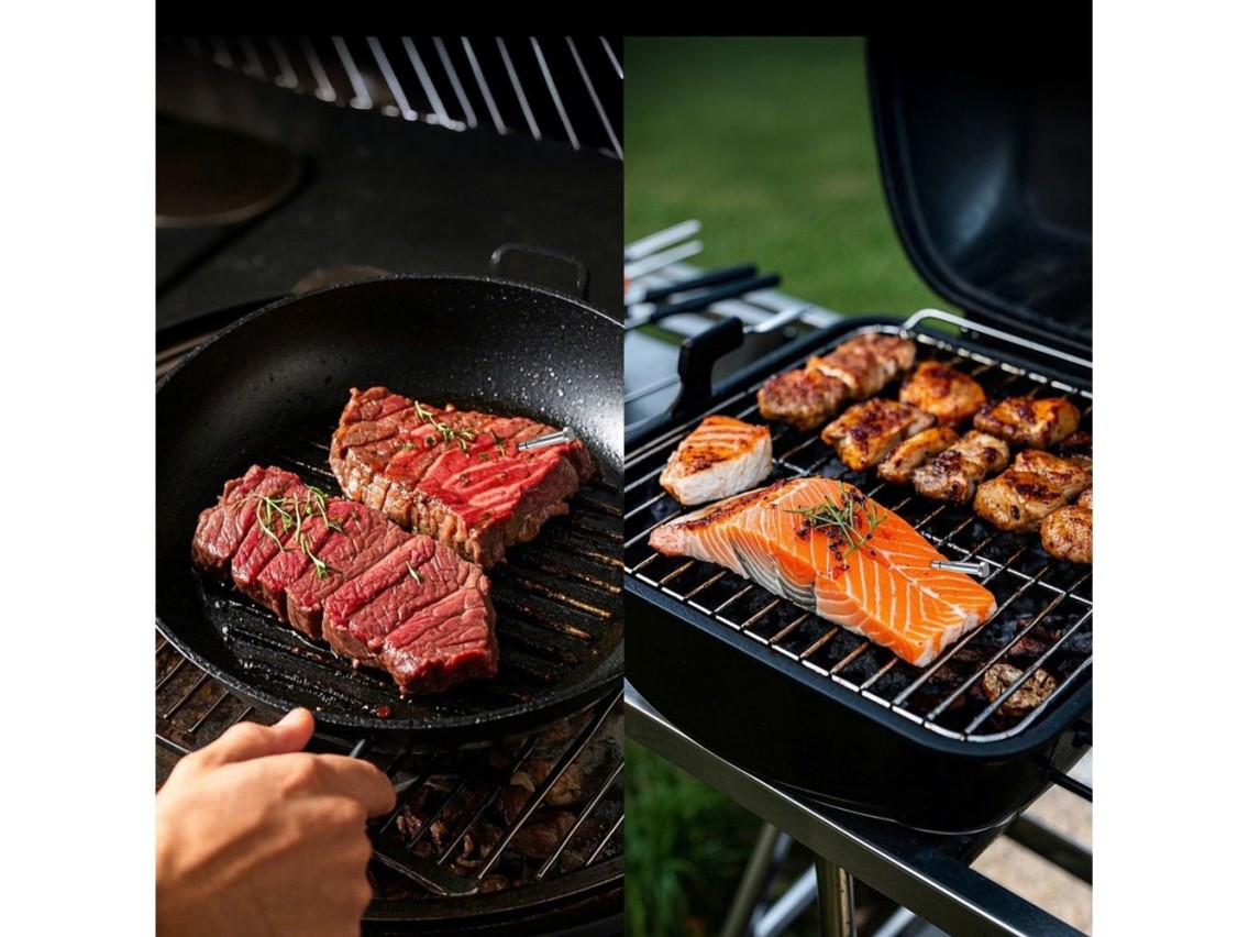 Termómetro de cocina Meatmeet S Pro con aplicación Bluetooth/WiFi para parrilla, horno y ahumador -