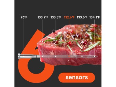 Term�metro de cozinha Meatmeet S Pro com aplicativo Bluetooth/Wi-Fi para churrasqueira, forno e defu