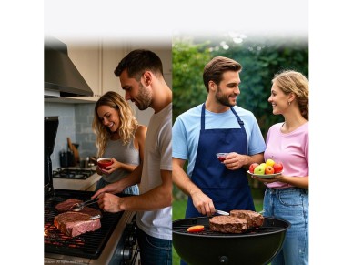 Term�metro de cozinha Meatmeet S Pro com aplicativo Bluetooth/Wi-Fi para churrasqueira, forno e defu