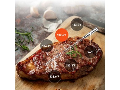 Term�metro de cozinha Meatmeet S Pro com aplicativo Bluetooth/Wi-Fi para churrasqueira, forno e defu