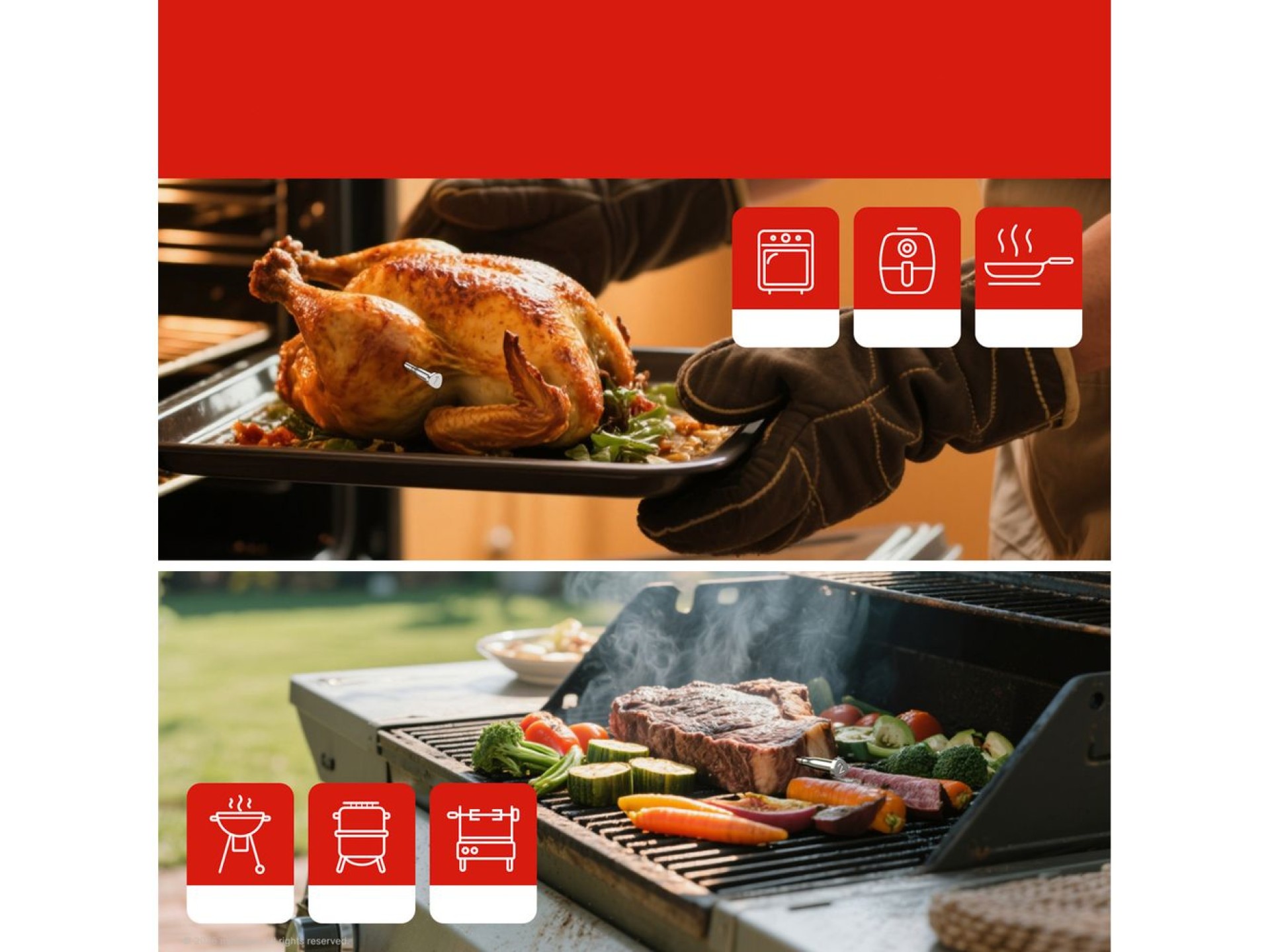 Termómetro de cocina Meatmeet X Pro con aplicación Bluetooth/WiFi para parrilla, horno y ahumador -