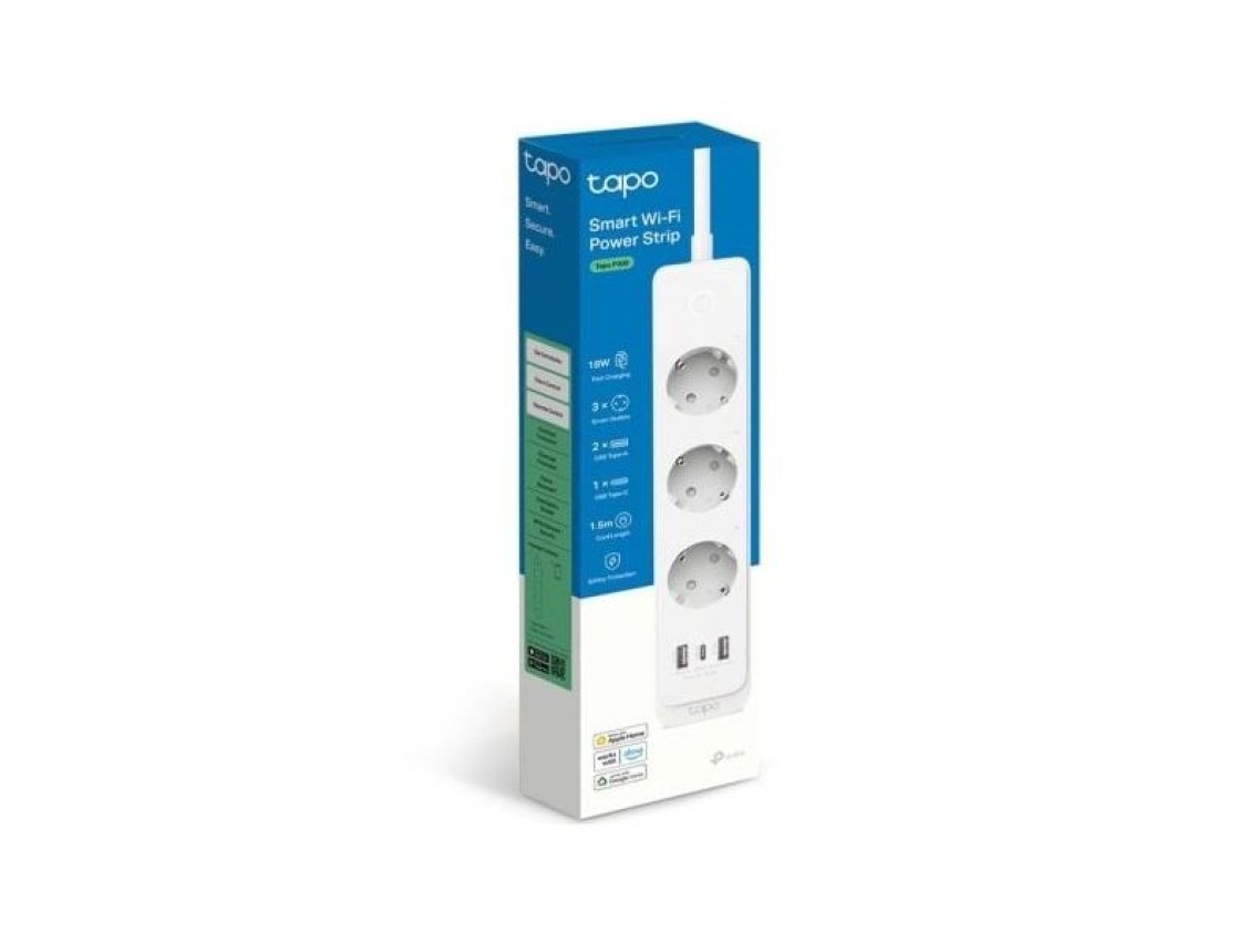 TP-Link Tapo P300 Smart Power Strip / 3 Power Outlets / 2 USB Type-A Ports / 1 USB Type-C Port / WiF