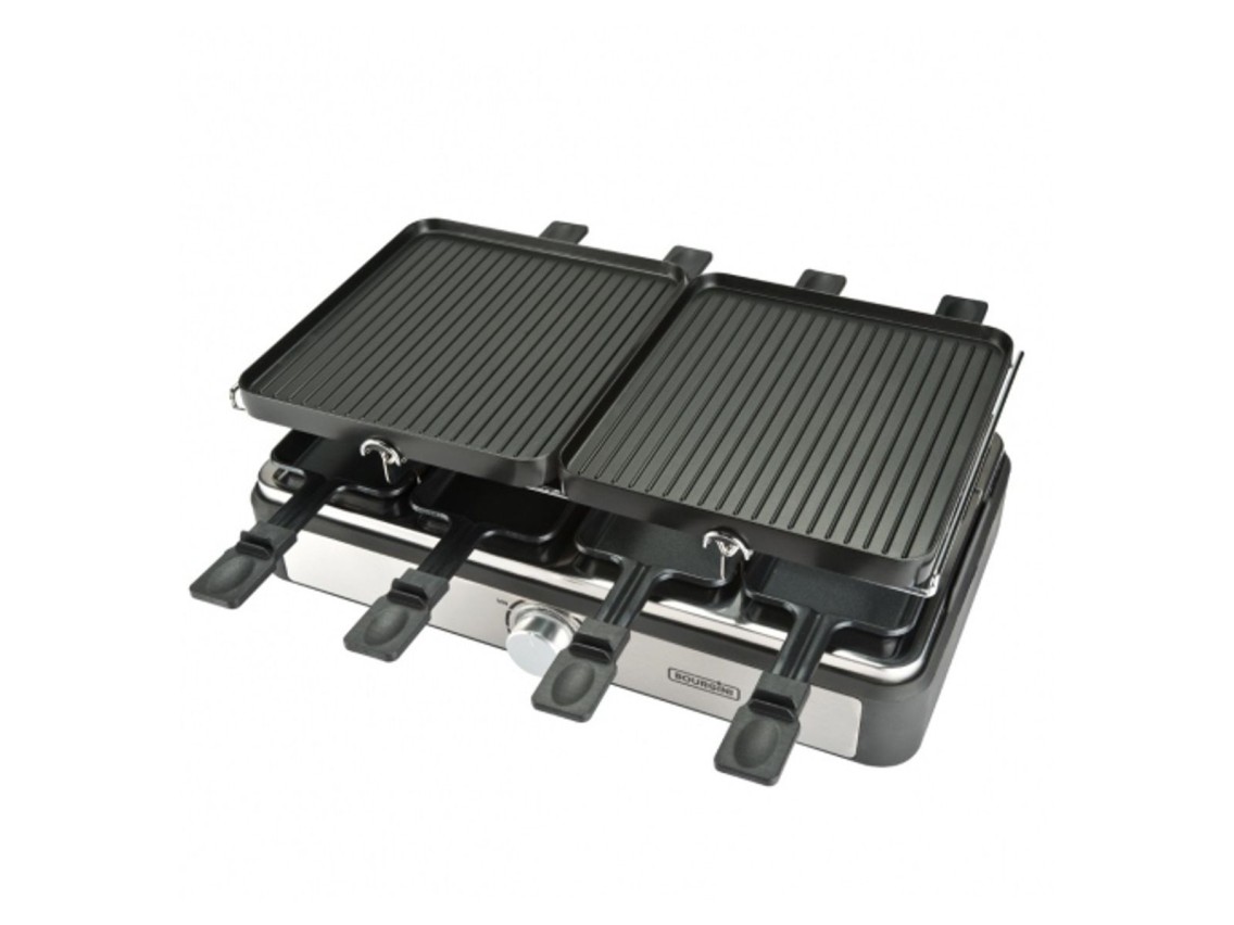 Plancha de asar bourgini gourmette raclette grill plus 1400w 8 personas 23x42cm