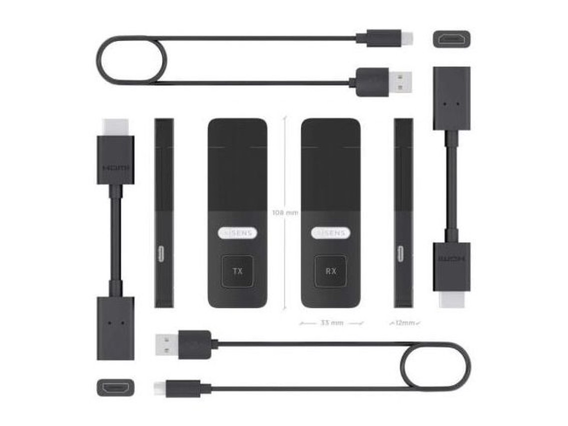 Adaptador/Transmissor de Vídeo Sem Fio HDMI Aisens ASWL-H2K30M001-BK