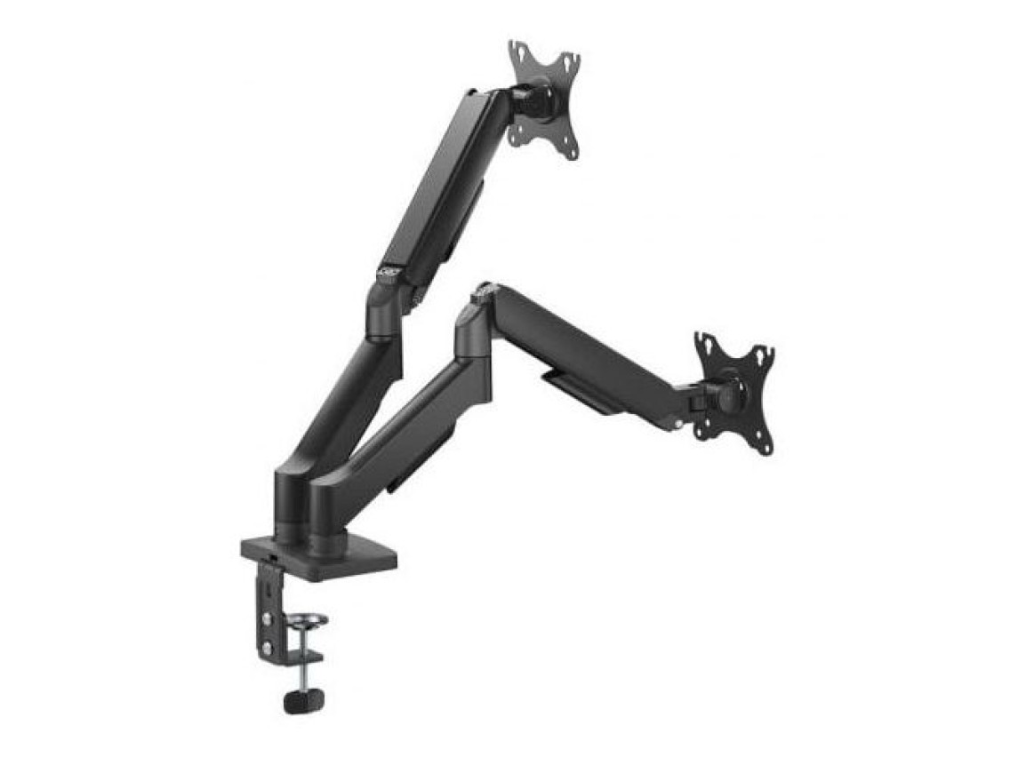 Soporte de Mesa con Contrapeso para 2 Monitores Aisens DT32TSR-357/ Giratorio/ Inclinable/ hasta 9kg