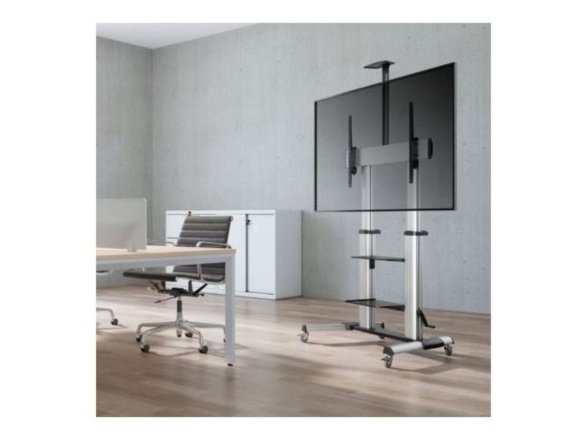 Soporte de Suelo Inclinable con Ruedas y Manivela Aisens FT100TE-125 para TV 60-100"/ hasta 100kg