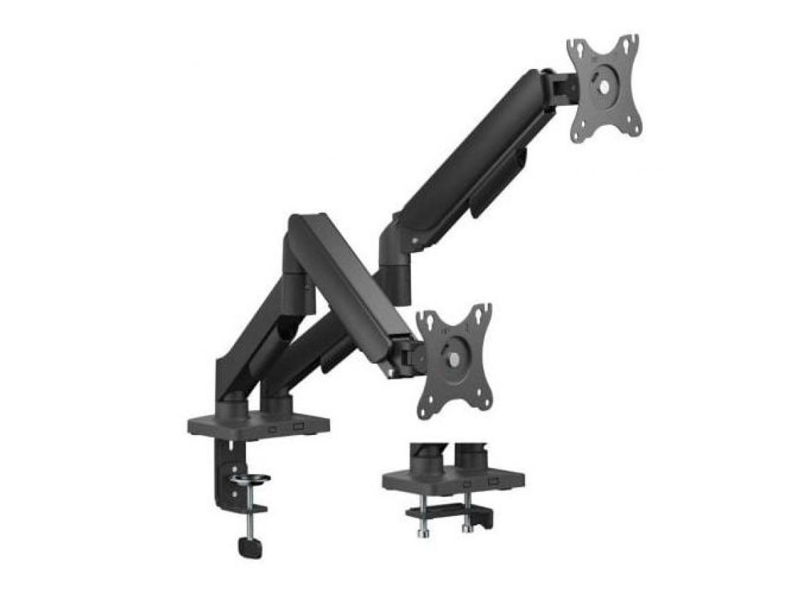 Soporte de Mesa con Contrapeso para 2 Monitores Aisens DT32TSR-357/ Giratorio/ Inclinable/ hasta 9kg