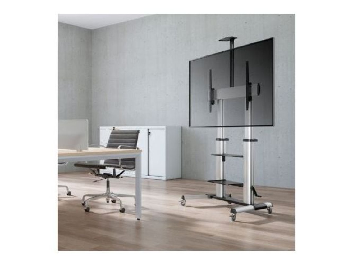 Suporte de chão inclinável Aisens FT100TE-125 com rodas e manivela para TVs de 60 a 100 polegadas /