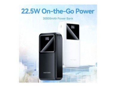 Powerbank 30000mAh Vention FHMW0/ 22.5W/ Blanca
