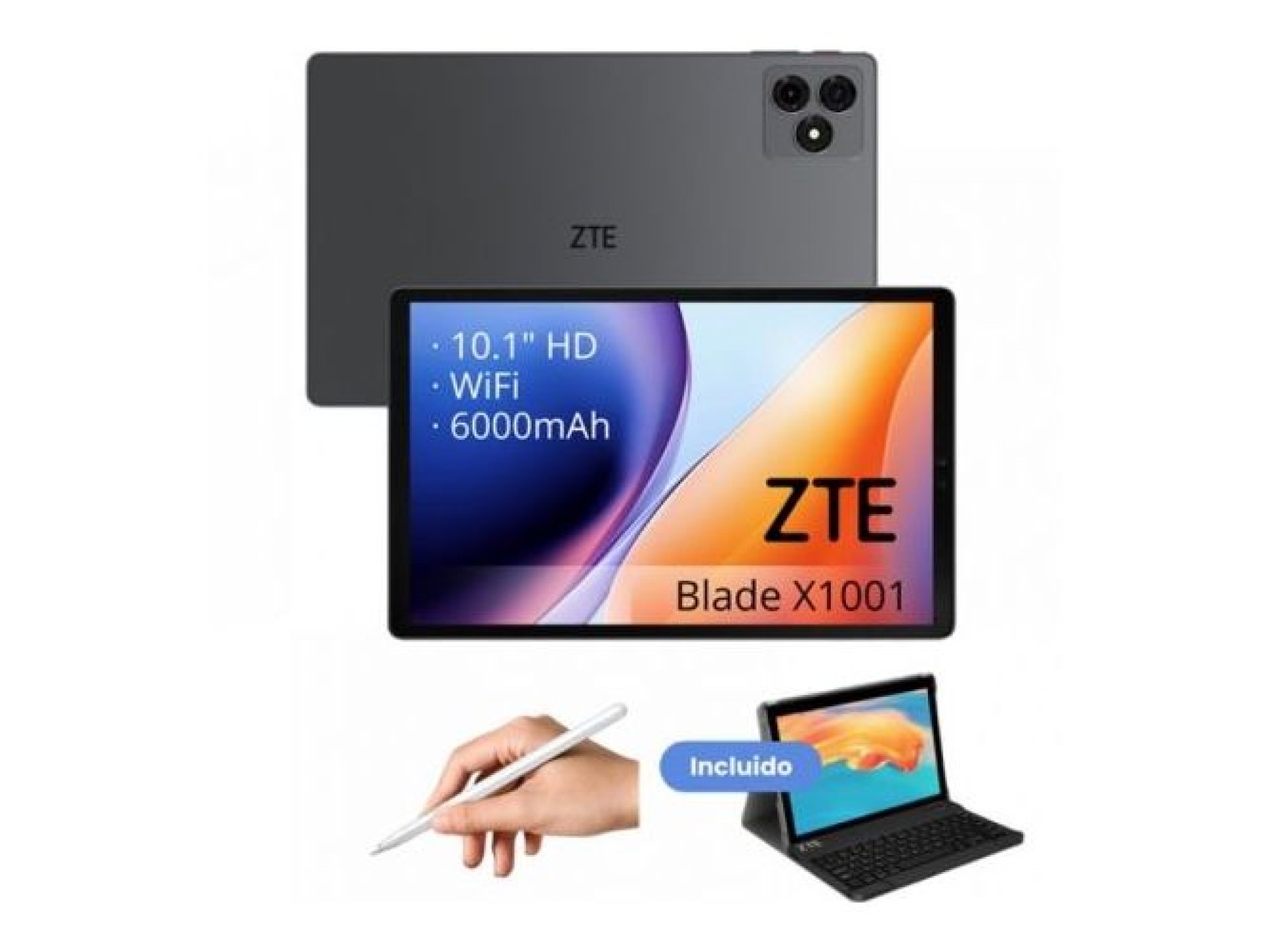 Tablet ZTE Tab Blade X1001W 10.1"/ 4GB/ 128GB/ Octa-core/ Cinza/ Inclui teclado e caneta stylus