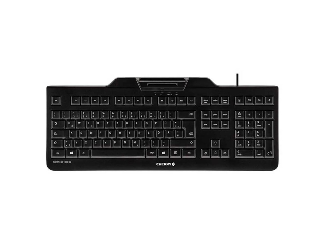 Teclado cherry kc 1000 sc lector de tarjeta chip integrado dni usb negro