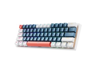 Teclado mec�nico para jogos com fio Machenike K500-B61 com retroilumina��o e switch azul - Azul e br