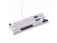 Machenike K500B-B87 Wired Mechanical Gaming Keyboard with Backlight, Red Switch - White
