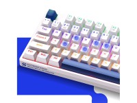 Machenike K500B-B87 Wired Mechanical Gaming Keyboard with Backlight, Red Switch - White