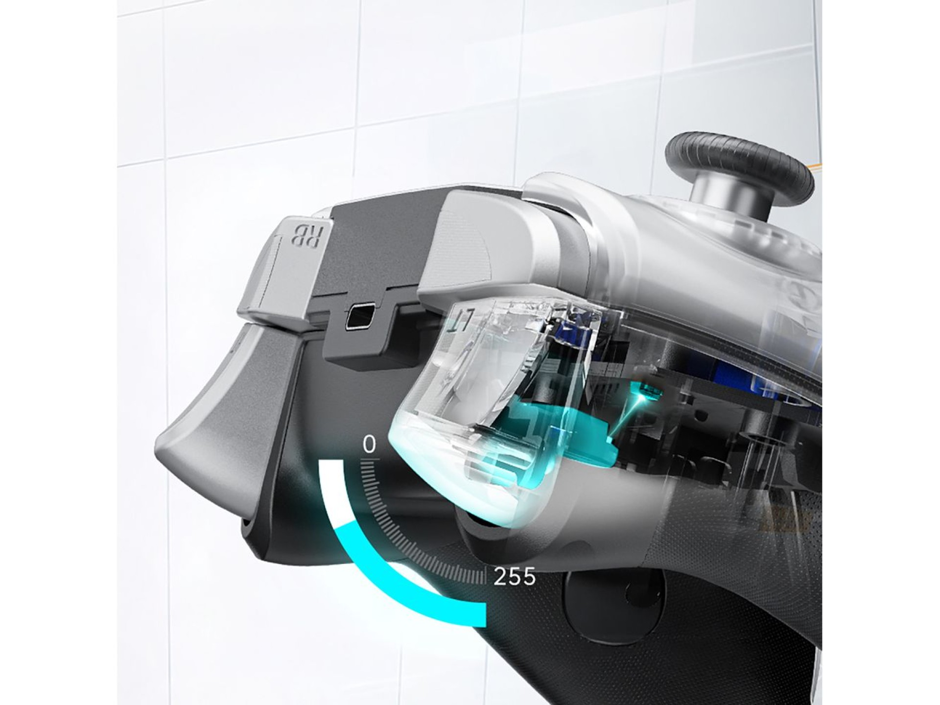 Controle sem fio Machenike G5Pro Max com base de carregamento - Cinza