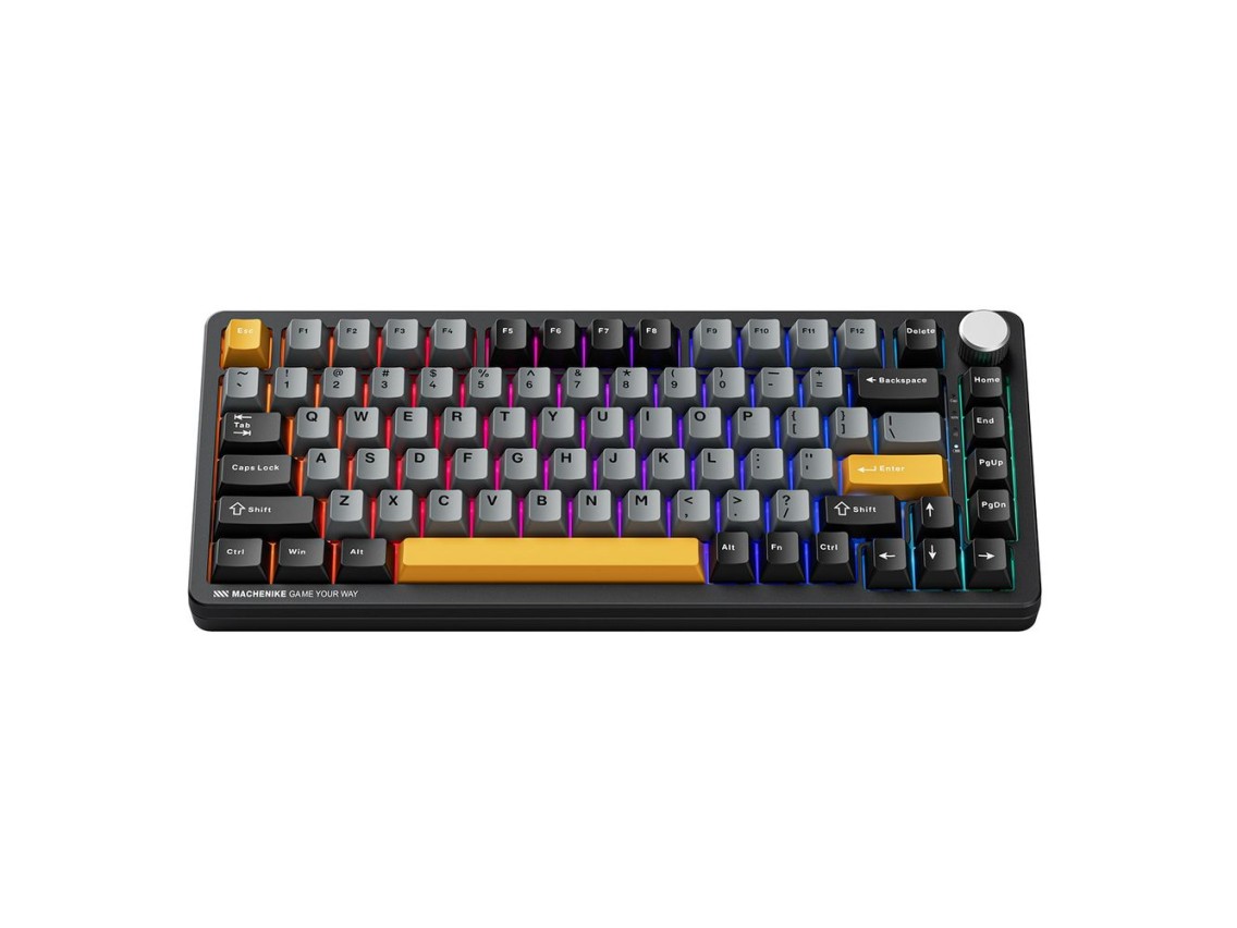 Teclado mecânico sem fio para jogos Machenike K600-B82W com retroiluminação e switch GR Silver - Pre