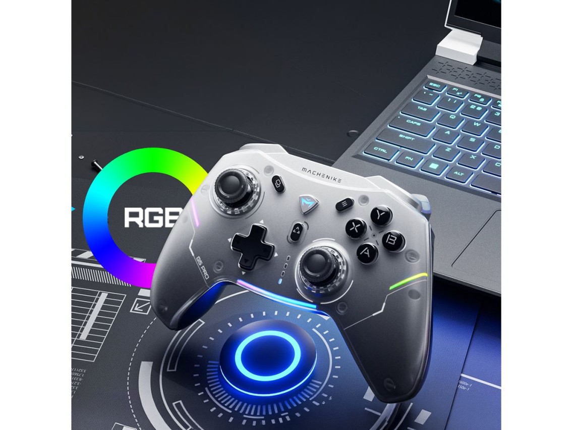 Controle sem fio Machenike G5Pro Max com base de carregamento - Cinza