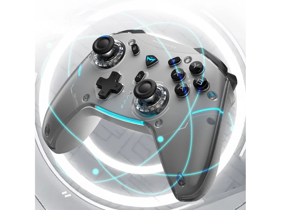 Controle sem fio Machenike G5Pro Max com base de carregamento - Cinza
