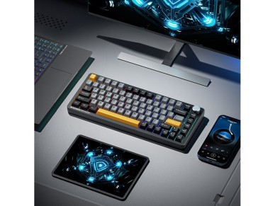 Teclado mec�nico inal�mbrico retroiluminado para juegos Machenike K600-B82W con interruptor GR plate