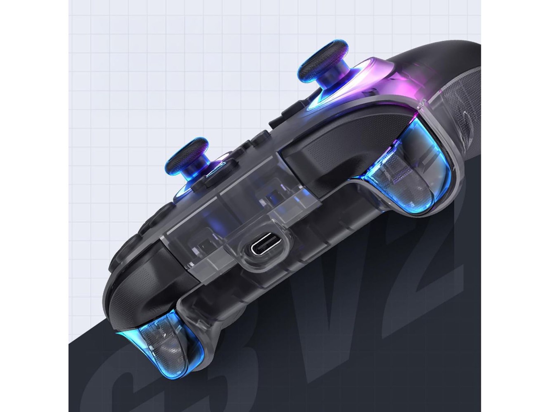 Controle sem fio Machenike G3 V2 com base de carregamento - Preto