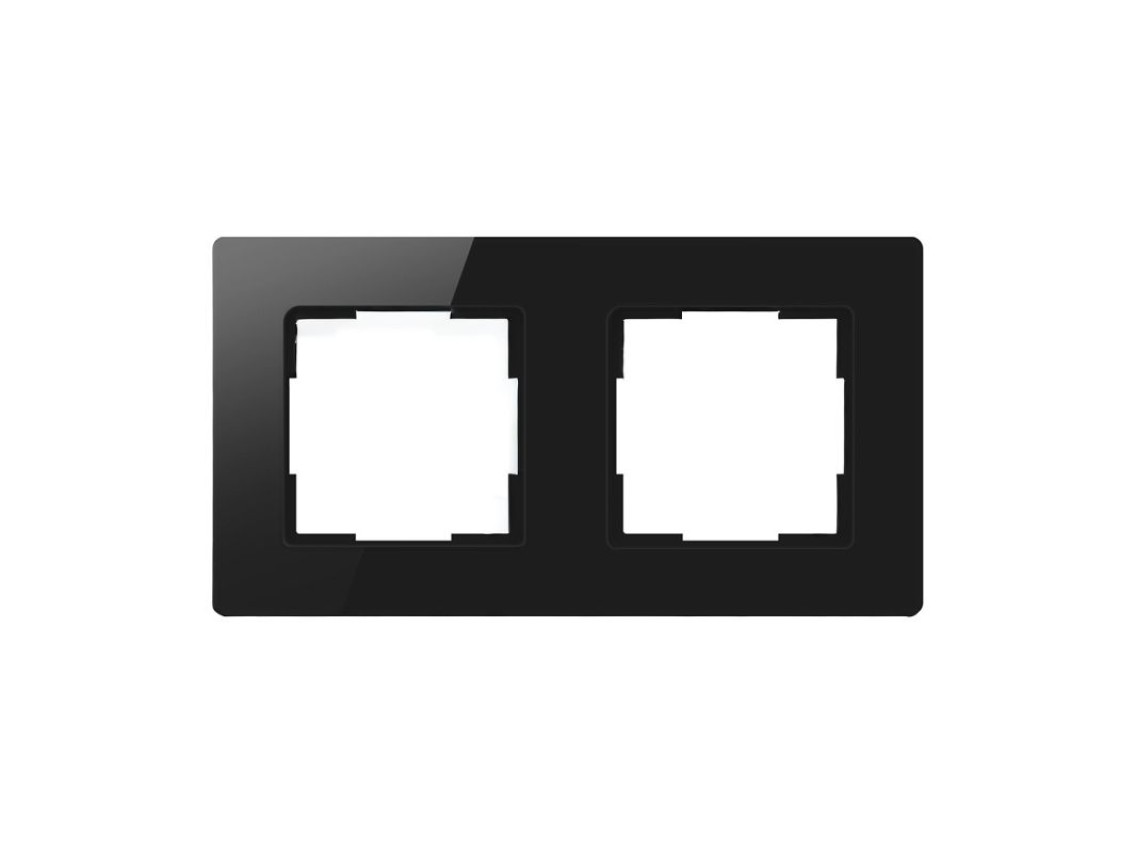 Marco para interruptor de luz Avatto TS20 de 2 enchufes (negro)