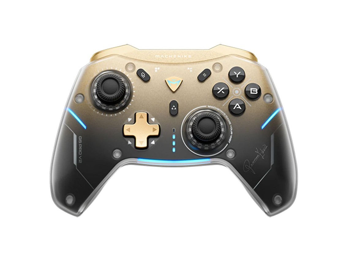 Machenike G5Pro Premium Edition Wireless Game Controller with Charging Station - Black and Gold