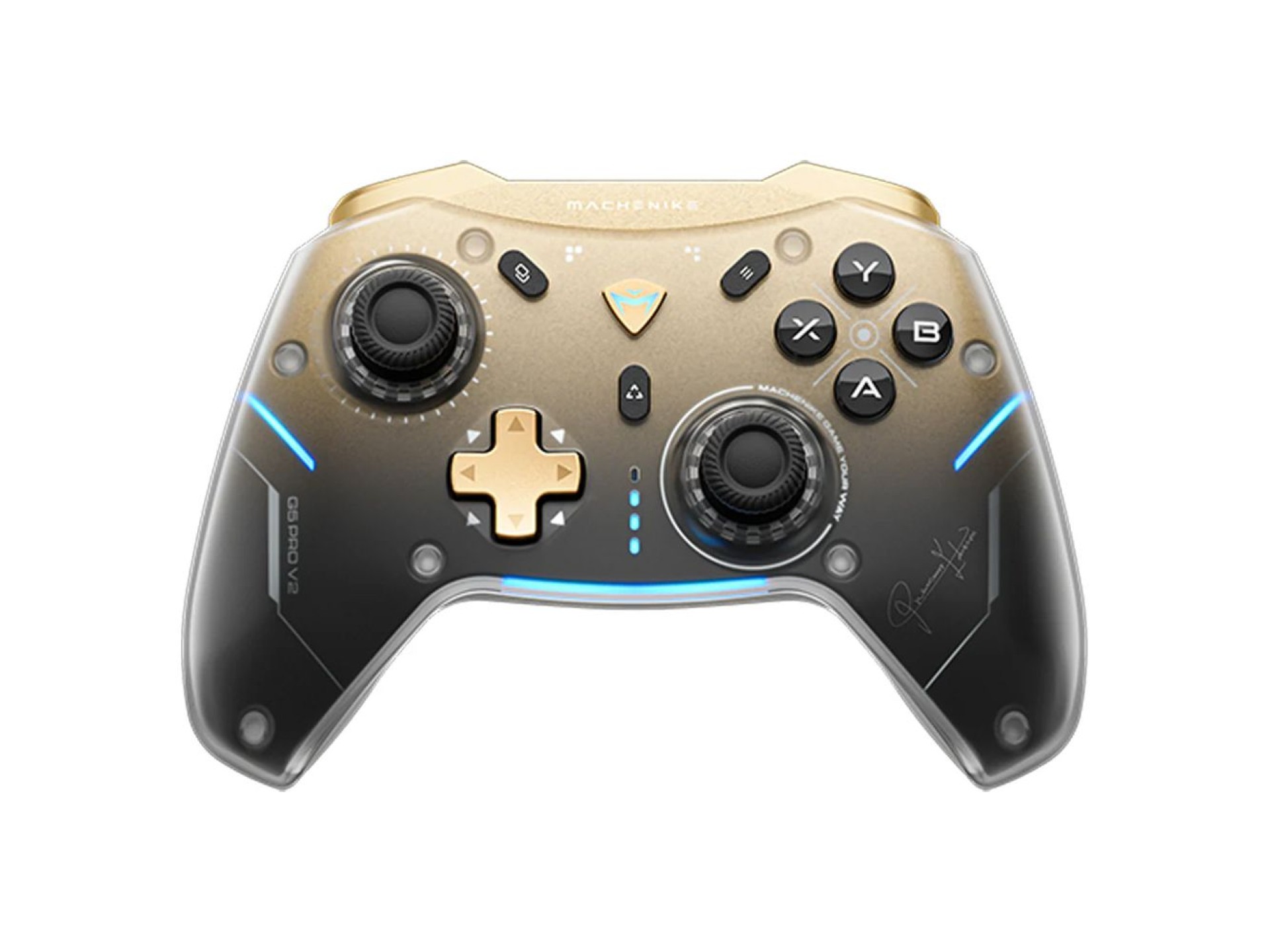 Controle sem fio Machenike G5Pro Premium Edition com base de carregamento - Preto e Dourado