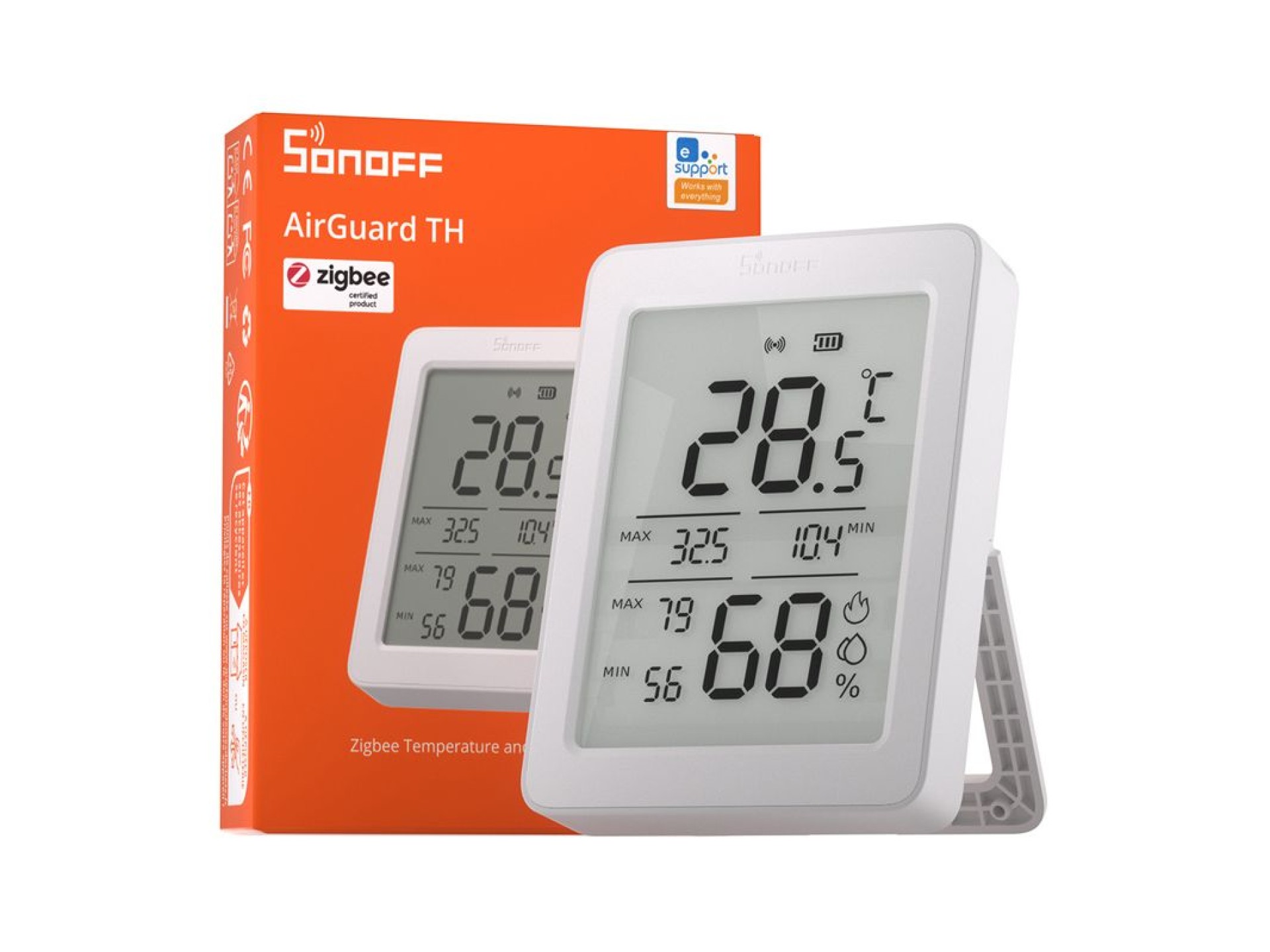 Sonoff AirGuard TH SNZB-02DR2 ZigBee LCD Sensor de temperatura e umidade
