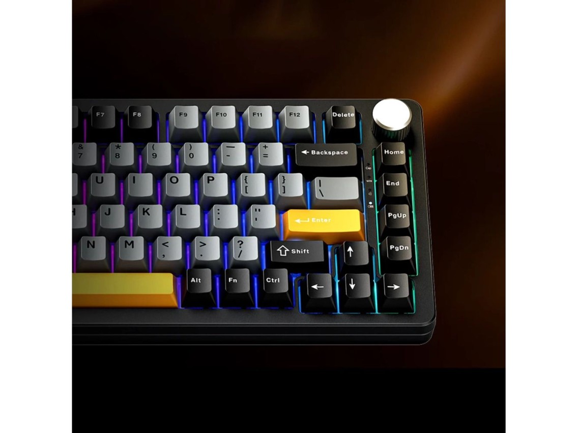 Teclado mecânico sem fio para jogos Machenike K600-B82W com retroiluminação e switch GR Silver - Pre