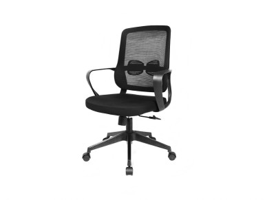 Silla de oficina Techancy MD4900 negra. Asiento de tela. Soporte lumbar curvo. Altura y ángulo 