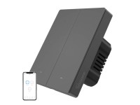 Interruptor de parede inteligente WiFi SONOFF M5-2C-80 (2 canais, para moldura, grafite)