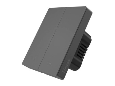 Interruptor de pared inteligente WiFi SONOFF M5-2C-80 (2 canales, para marco, grafito)