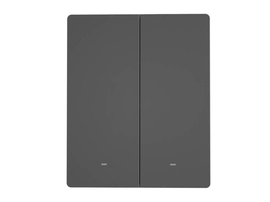 Smart WiFi wall switch SONOFF M5-2C-80 (2-channel, for frame, graphite)