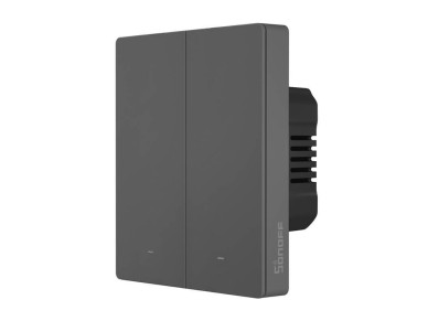 Interruptor de pared inteligente WiFi SONOFF M5-2C-80 (2 canales, para marco, grafito)